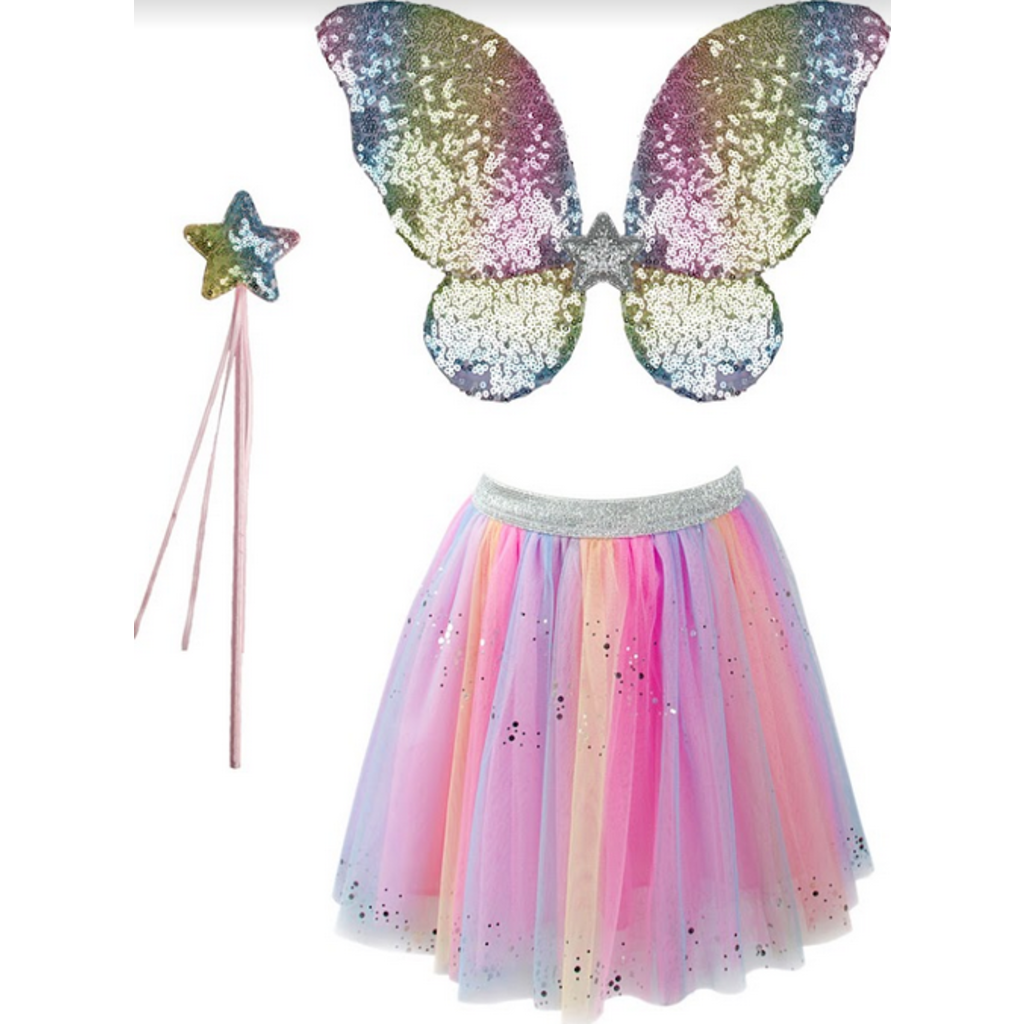 CREATIVE EDUCATION RAINBOW SEQUINS SKIRT, WINGS & WAND*