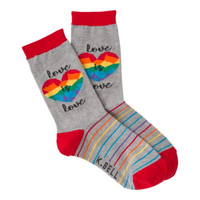 K BELL LOVE IS LOVE WOMEN CREW SOCKS