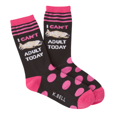 K BELL CAN'T ADULT WOMEN CREW SOCKS