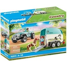 PLAYMOBIL CAR WITH PONY TRAILER