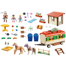 PLAYMOBIL PONY SHELTER WITH MOBILE HOME**