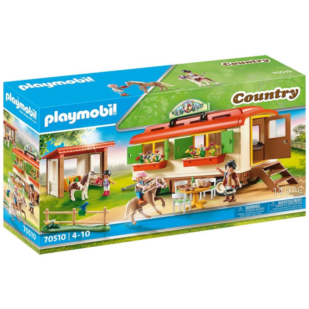 PLAYMOBIL PONY SHELTER WITH MOBILE HOME**