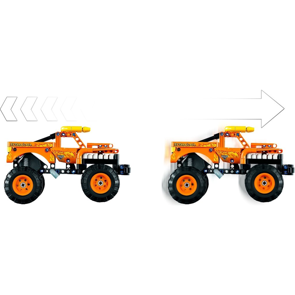 LEGO Technic Monster Jam El Toro Loco (42135) Set 2 in 1 Pickup e Macchina  per Bambini e Bambine 7+