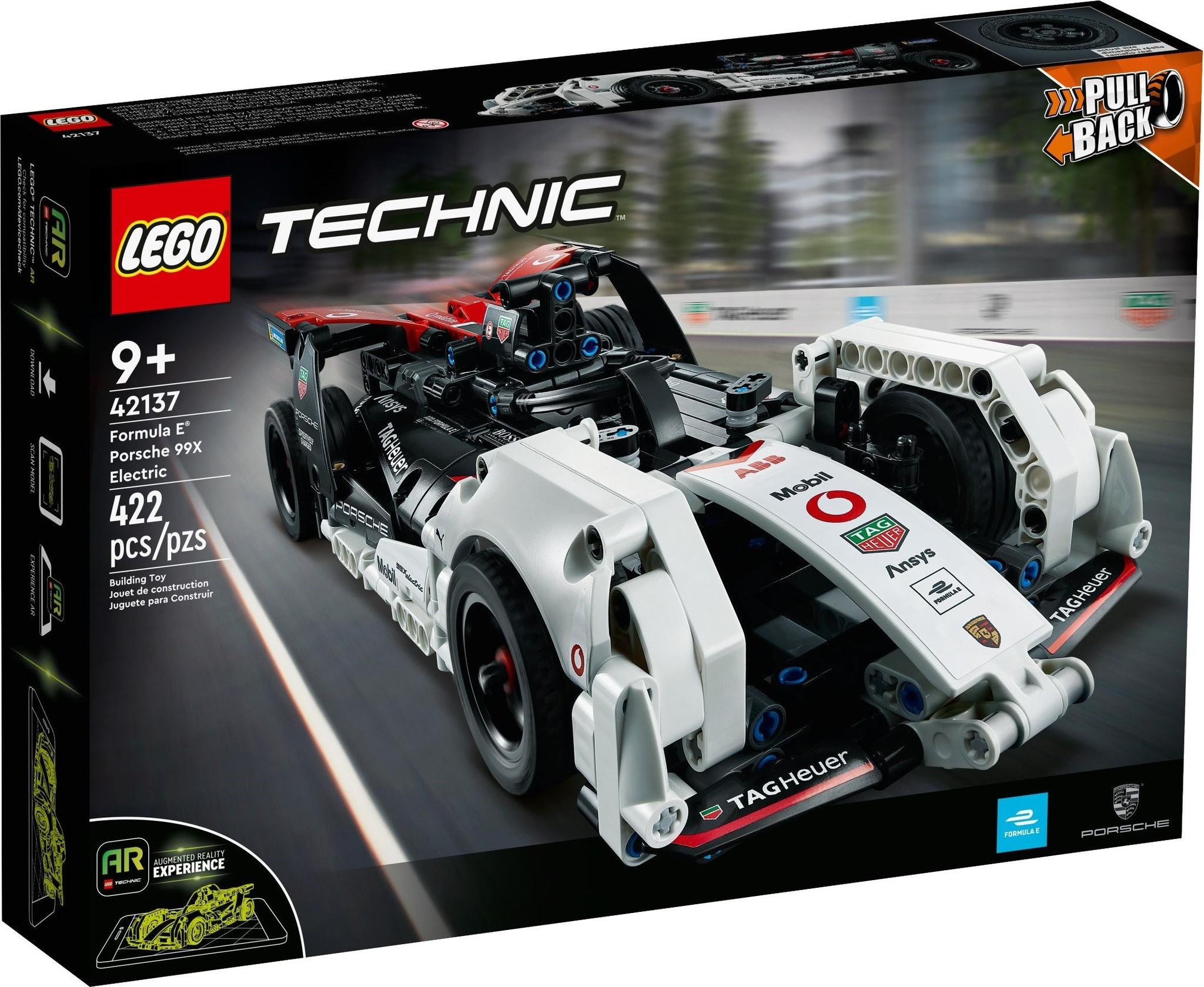 LEGO Technic Formula E Porsche 99X Electric 42137, Pull Back Toy Racing Car  Model Building Kit with Immersive AR App Play, Gifts for Kids, Boys 