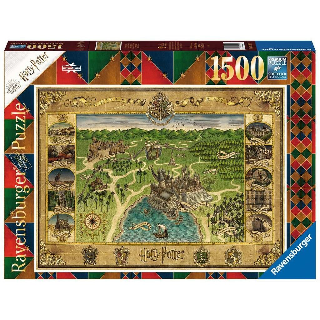 RAVENSBURGER USA HARRY POTTER HOGWARTS MAP 1500 PIECE PUZZLE