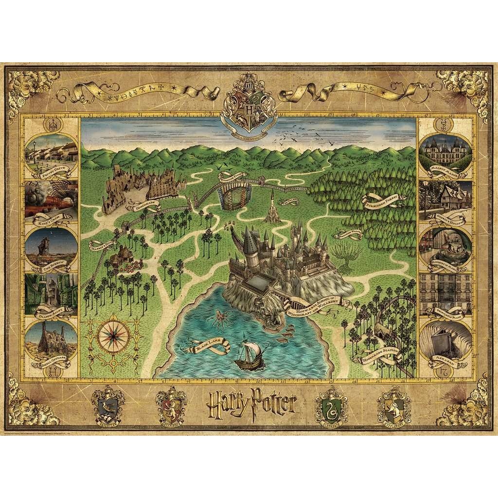 HARRY POTTER HOGWARTS MAP 1500 PIECE PUZZLE - THE TOY STORE