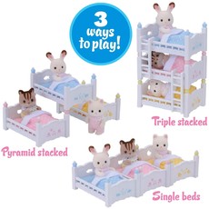 EPOCH EVERLASTING PLAY TRIPLE BABY BUNK BEDS CALICO CRITTERS*