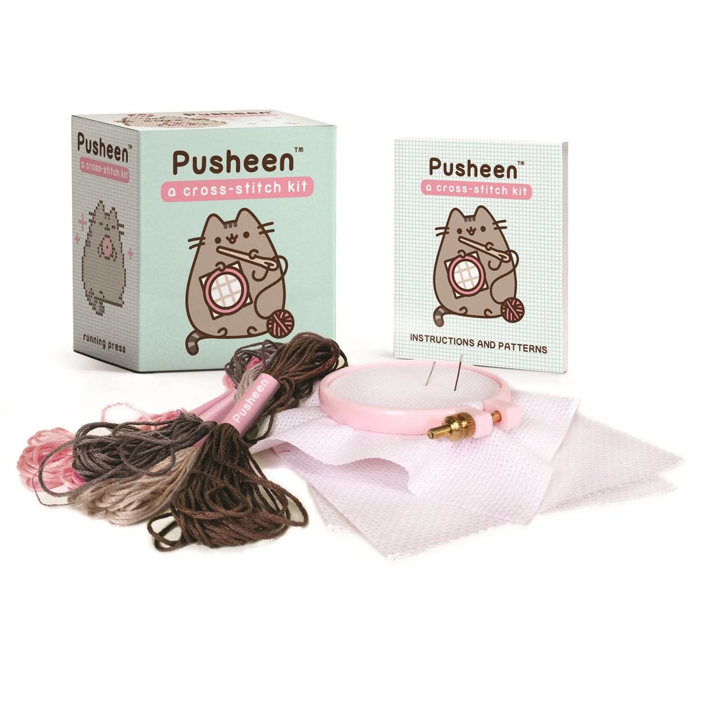 RUNNING PRESS MINIATURE PUSHEEN CROSS-STITCH MINI-KIT