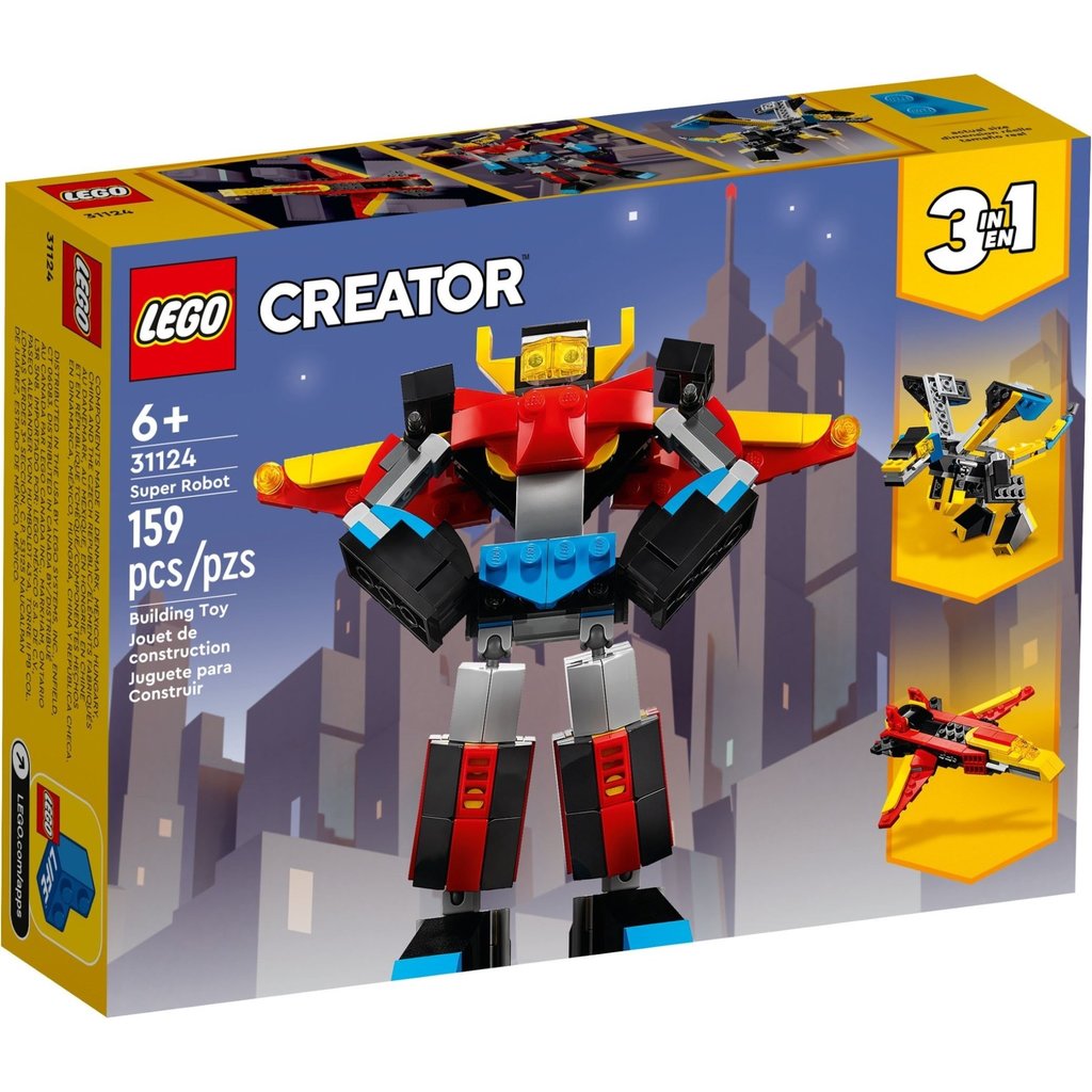 Lego 31124 creator 3 en 1 le super robot se transforme en dragon