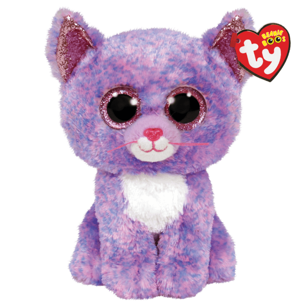 TY CASSIDY LAVENDER CAT BEANIE BOO