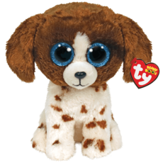 TY MUDDLES BROWN AND WHITE DOG BEANIE BOO