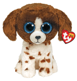 TY MUDDLES BROWN AND WHITE DOG BEANIE BOO