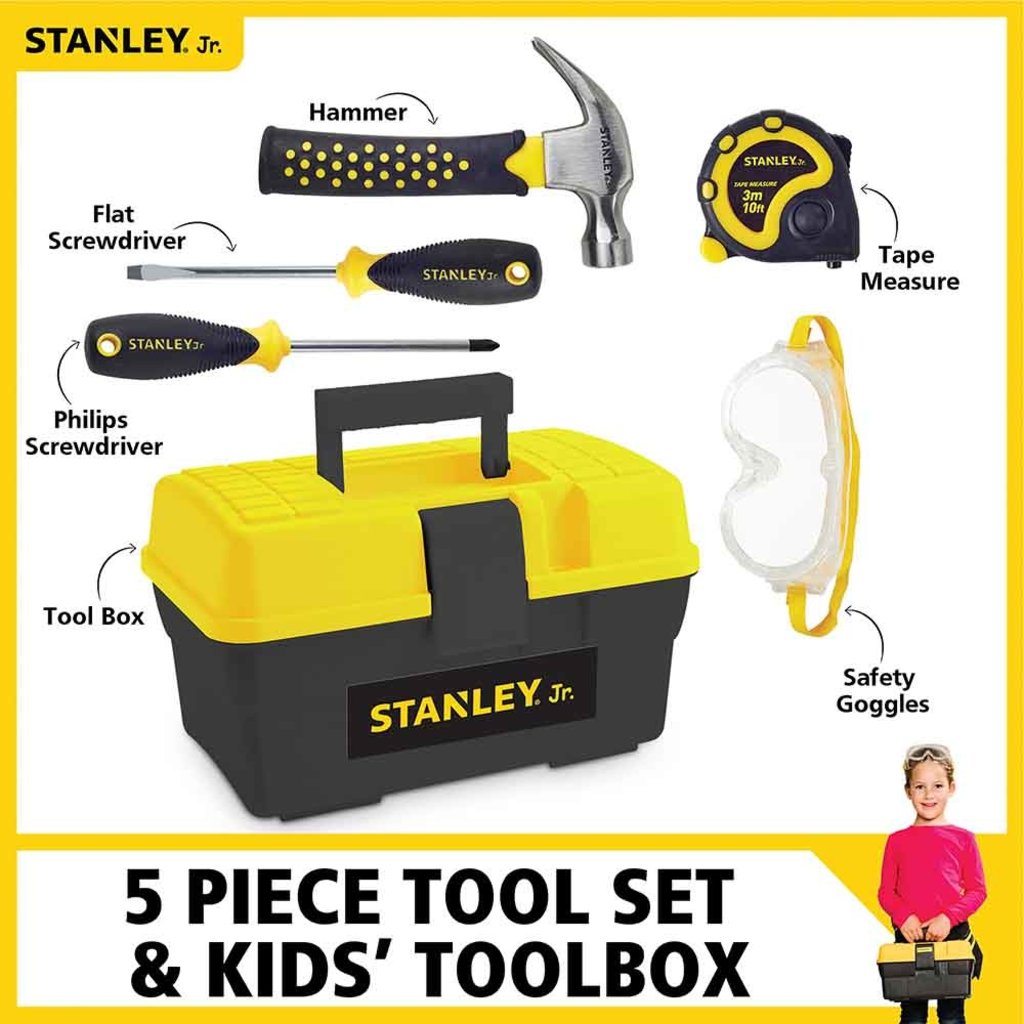 STANLEY 5 PIECE TOOLSET & TOOLBOX