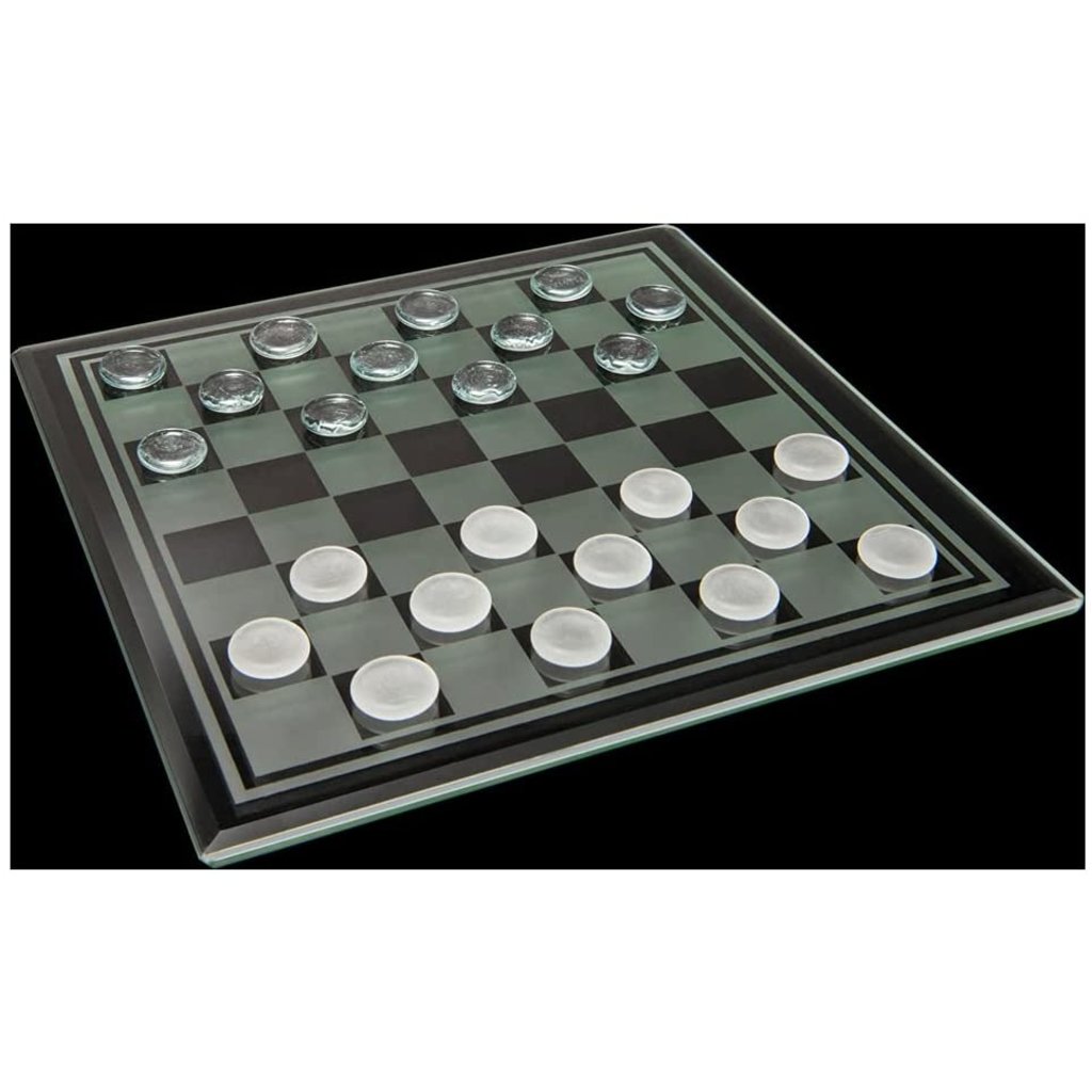 WE Games Black and Clear Glass Chess Set