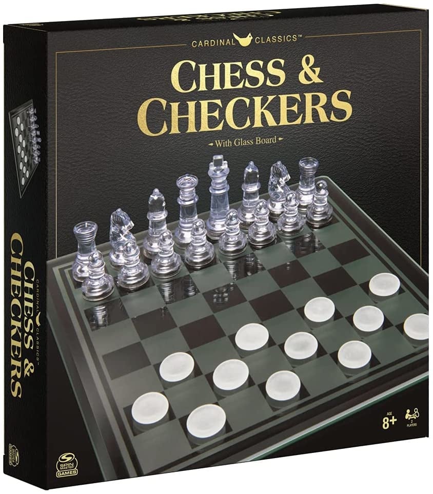 GLASS CHESS & CHECKERS