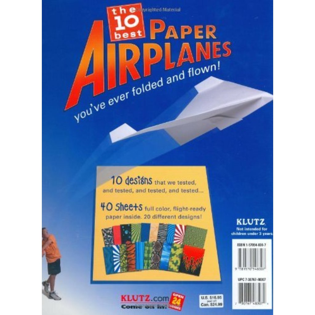 KLUTZ KLUTZ BOOK OF PAPER AIRPLANES