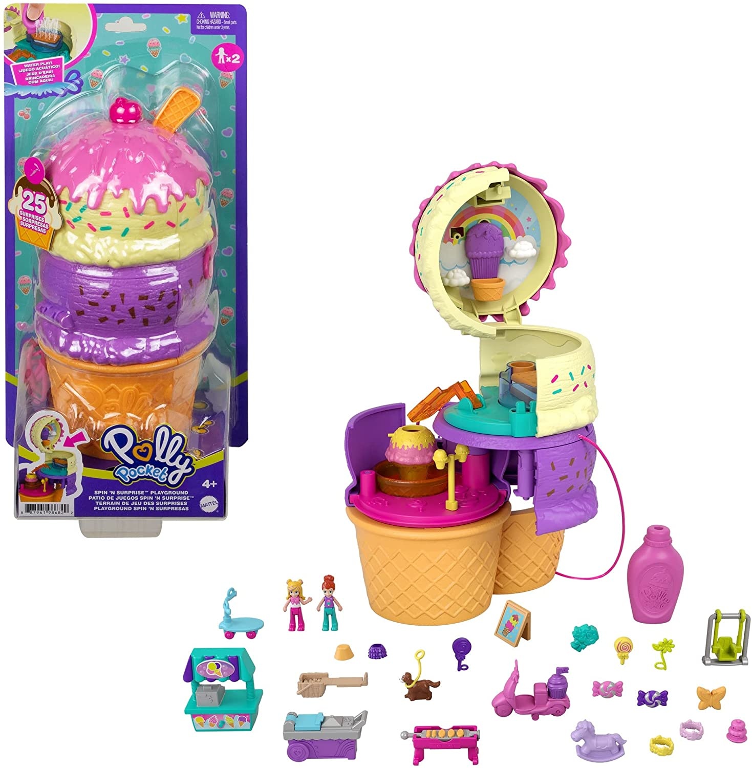 Mattel® Polly Pocket™ Spin 'N Surprise Playground, 26 pc - QFC