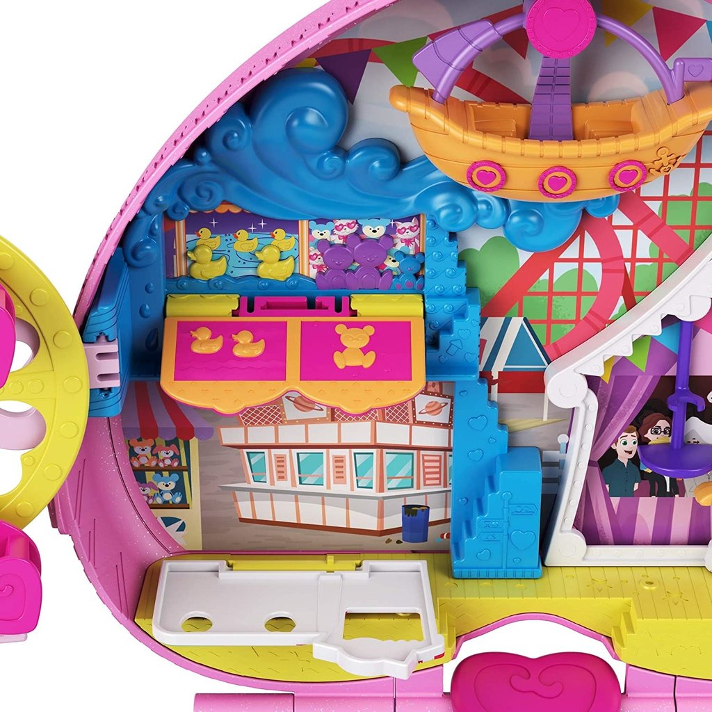 Polly Pocket Travel Toys, Backpack Playset And 2 Dolls, theme Park