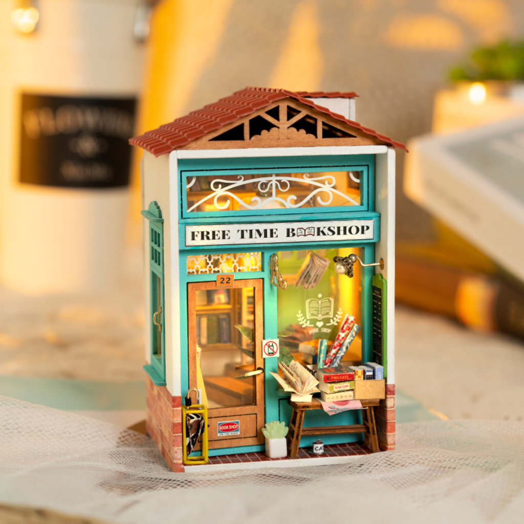 DIY Miniature House Kit - Free Time Bookshop