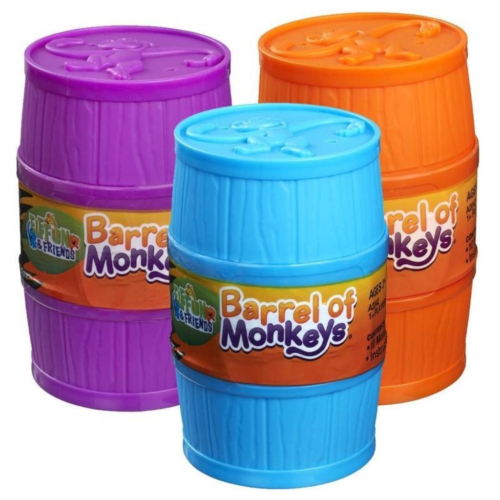 Blue Monkey Barrel Classic Game with 12 Assorted Colors of Monkeys Kids 