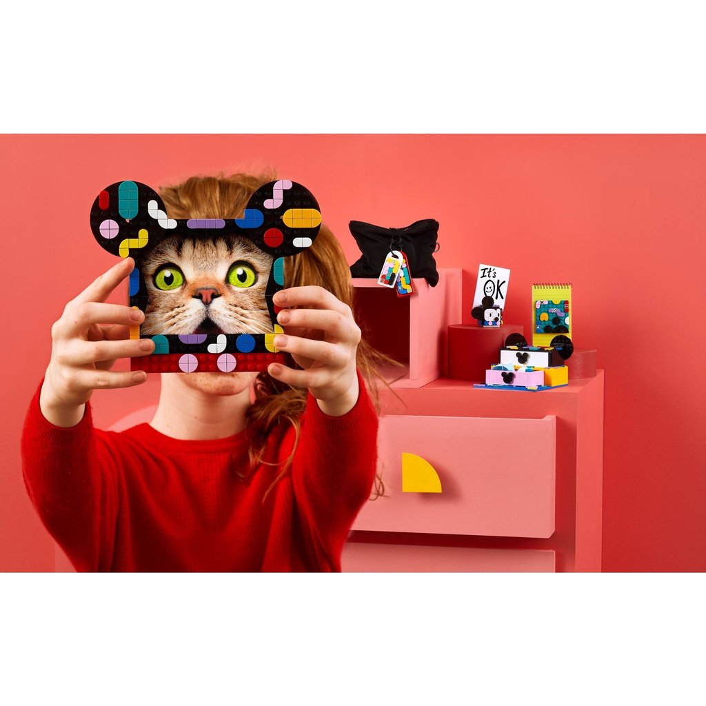 LEGO DOTS Disney Mickey & Minnie Mouse Back-to-School Project Box 41964,  6in1 Toy Crafts Set with Bag Tags, Sticker Patch and Desk Tidy, Gifts for