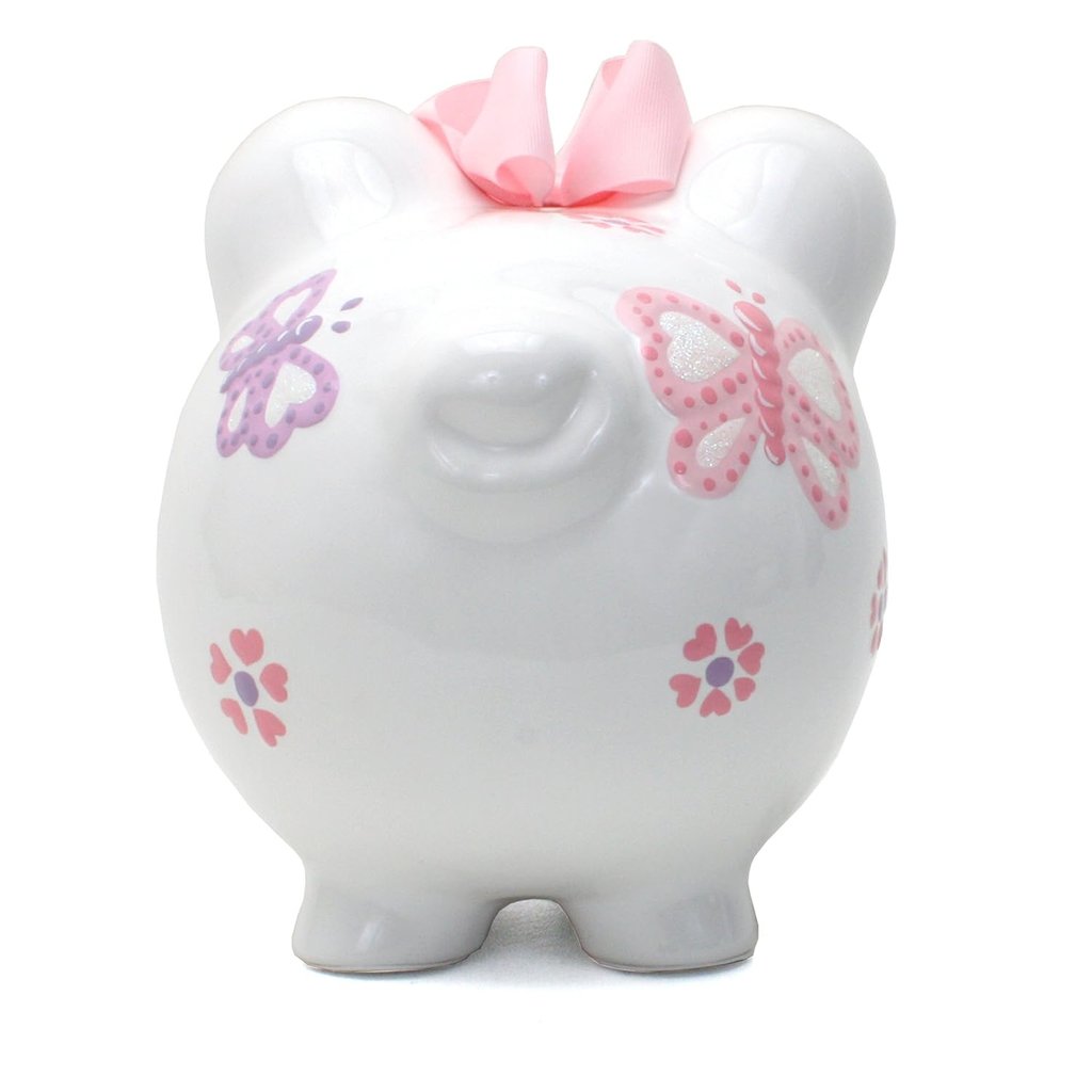 CHILD TO CHERISH CERAMIC PIGGY BANK BUTTERFLY