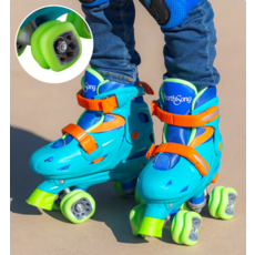 HEARTHSONG / EVERGREEN ADJUSTABLE ROLLER SKATES SHARK WHEELS**