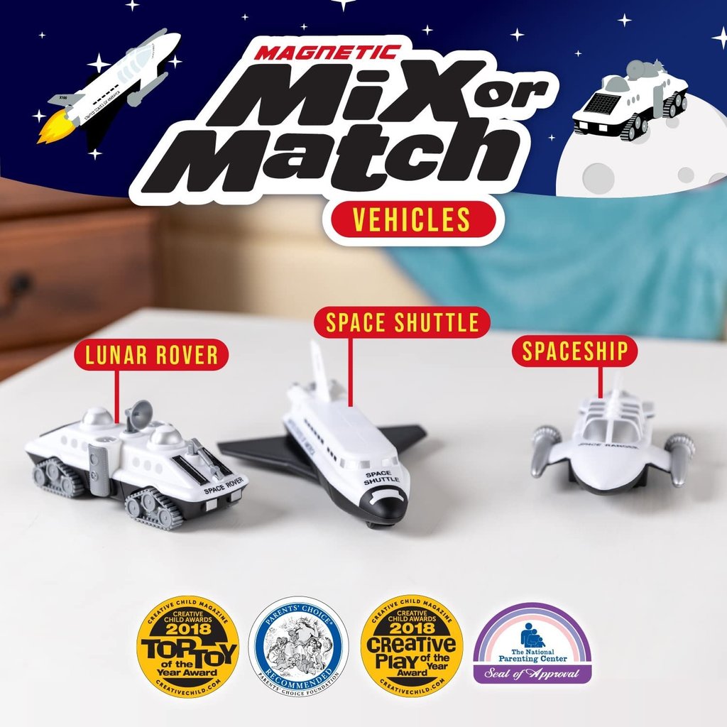 POPULAR PLAYTHINGS MAGNETIC MIX OR MATCH VEHICLES SPACE