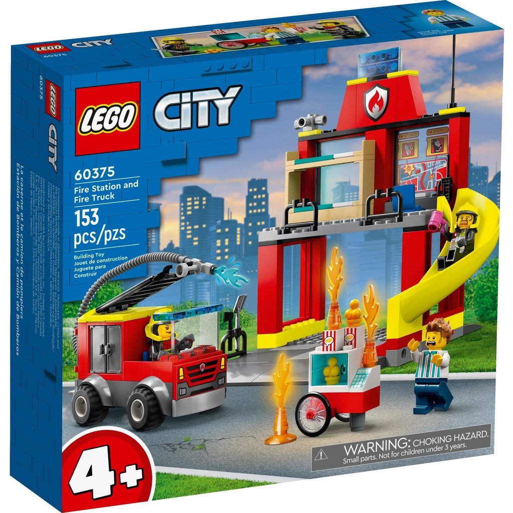LEGO FIRE STATION AND FIRE TRUCK