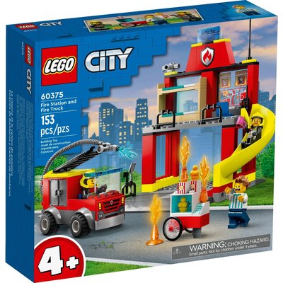 LEGO FIRE STATION AND FIRE TRUCK
