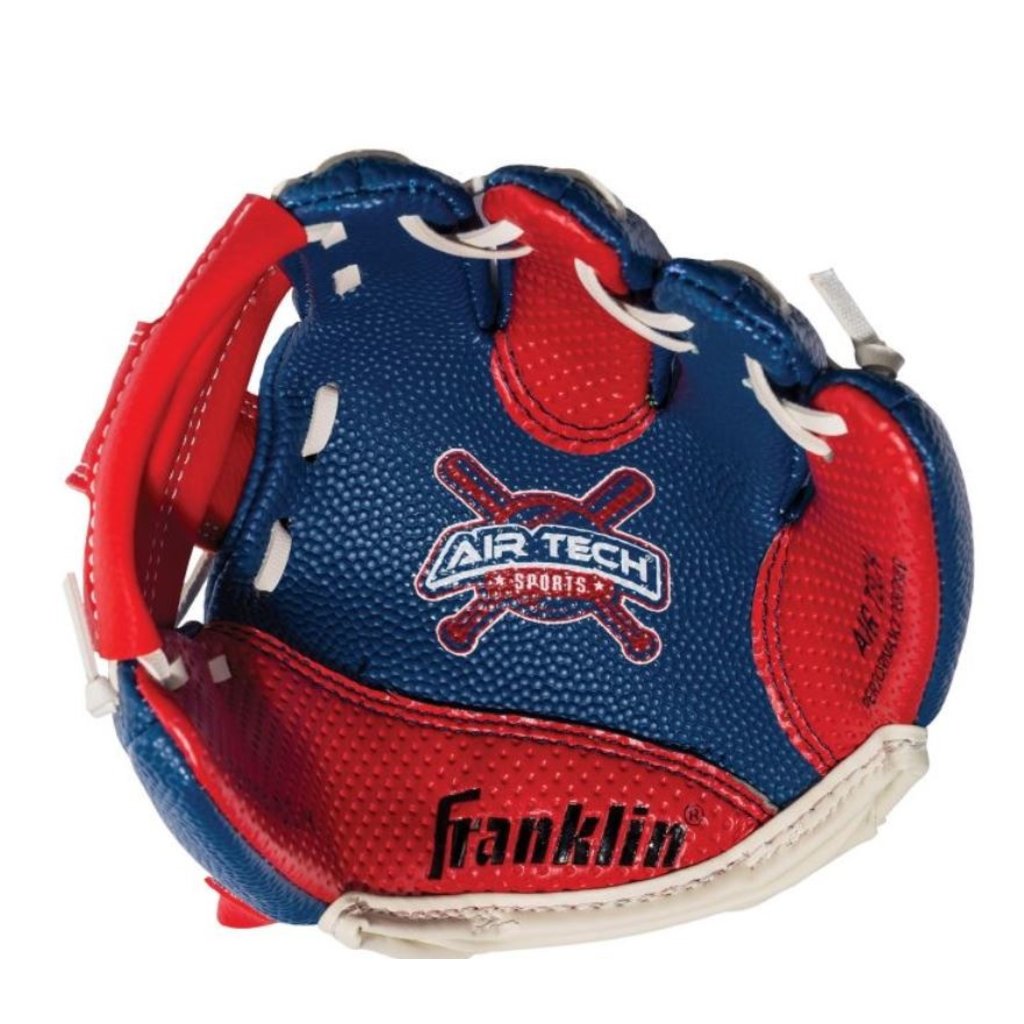 FRANKLIN BASEBALL GLOVE AND BALL RIGHT HANDED RED & BLUE