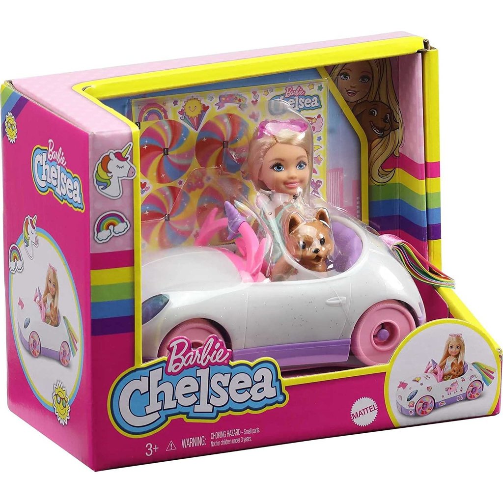 Barbie Chelsea Doll and Accessories, Small Doll Travel Set with Puppy and 6  Pieces 