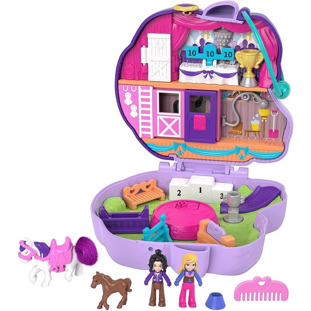  Polly Pocket Dolls & Accessories, 2-In-1 Travel Toy