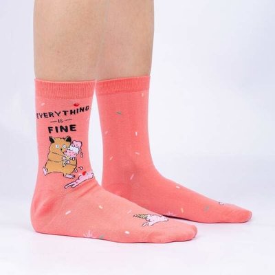 SOCK IT TO ME EVERYTHING IS FINE WOMEN CREW SOCKS