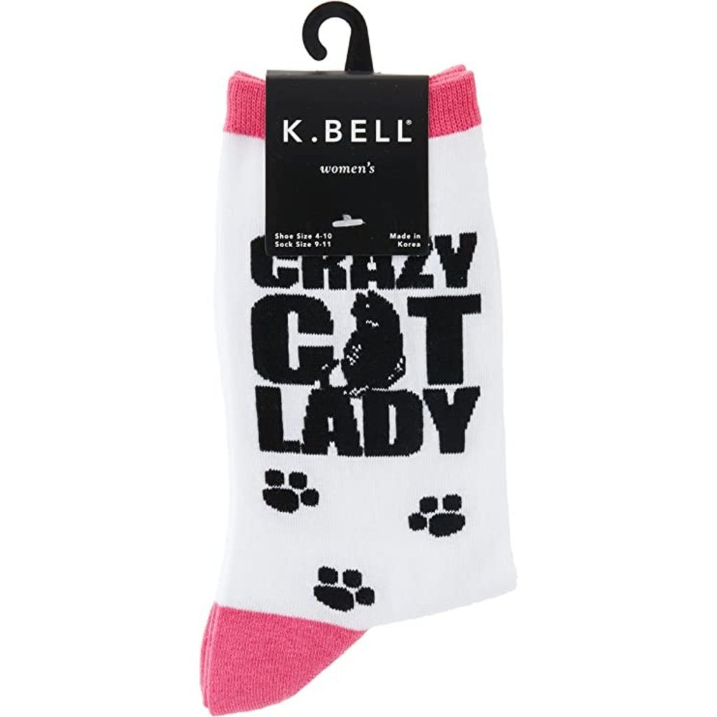 K BELL CRAZY CAT LADY WOMEN CREW SOCKS