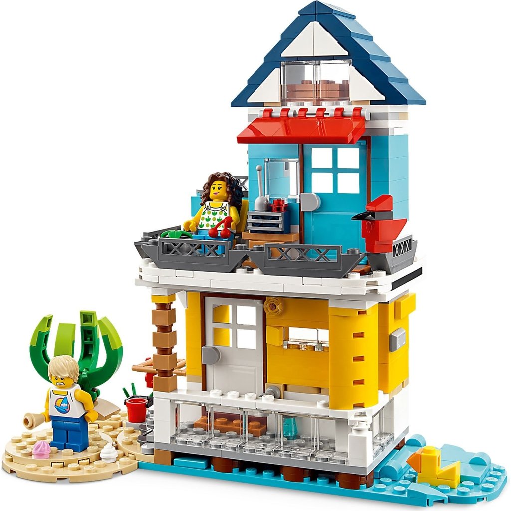 LEGO Creator 3 in 1 Beach Camper Van Building Kit, Transforms from a  Campervan to Ice Cream Shop to Beach House, Great Gift for Surfer Boys and  Girls, Pretend Play Beach Life