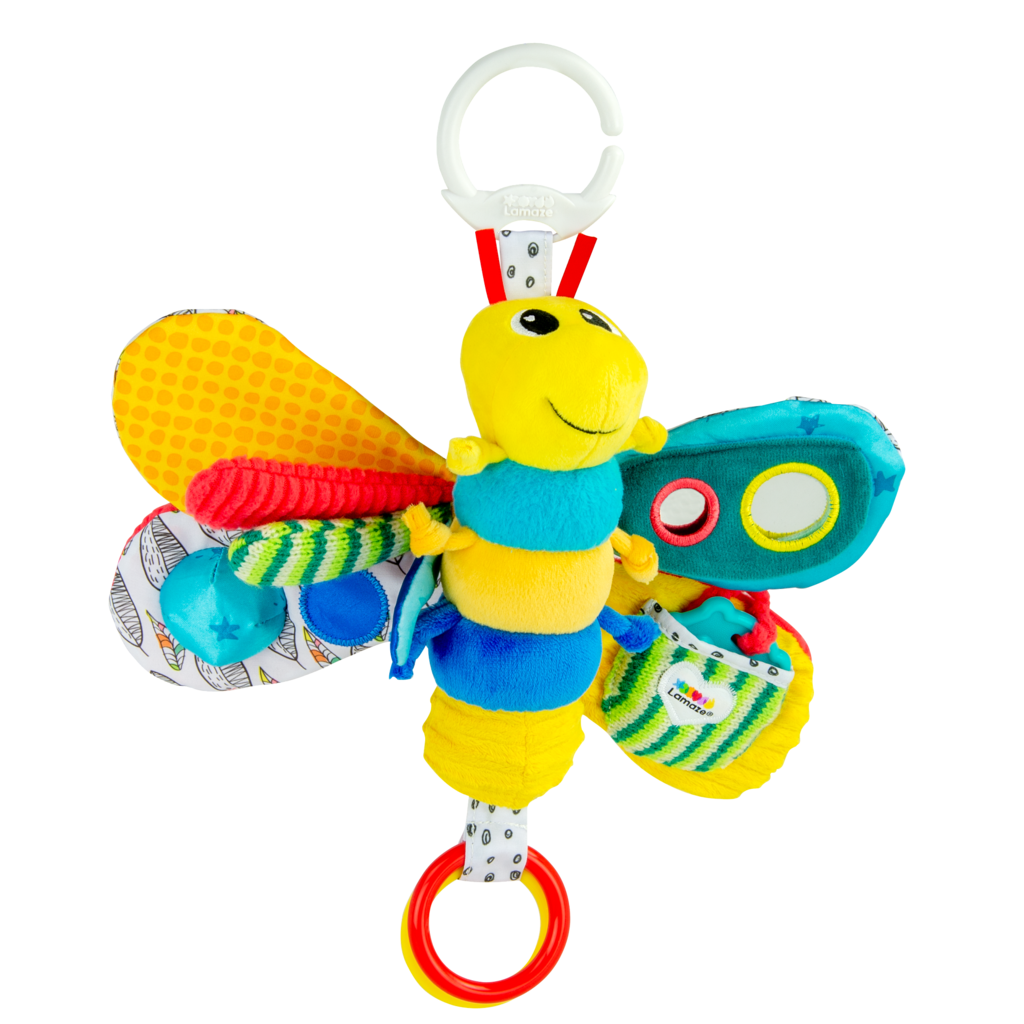 Lamaze Freddie The Firefly High Chair Toy – Suction Cup Base, Spinning, Crinkle, Teething Textures