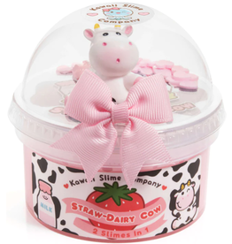 KAWAII SLIME COMPANY STRAW-DAIRY COW 2 SLIMES IN 1