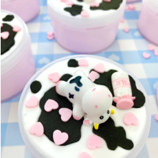 KAWAII SLIME COMPANY STRAW-DAIRY COW 2 SLIMES IN 1