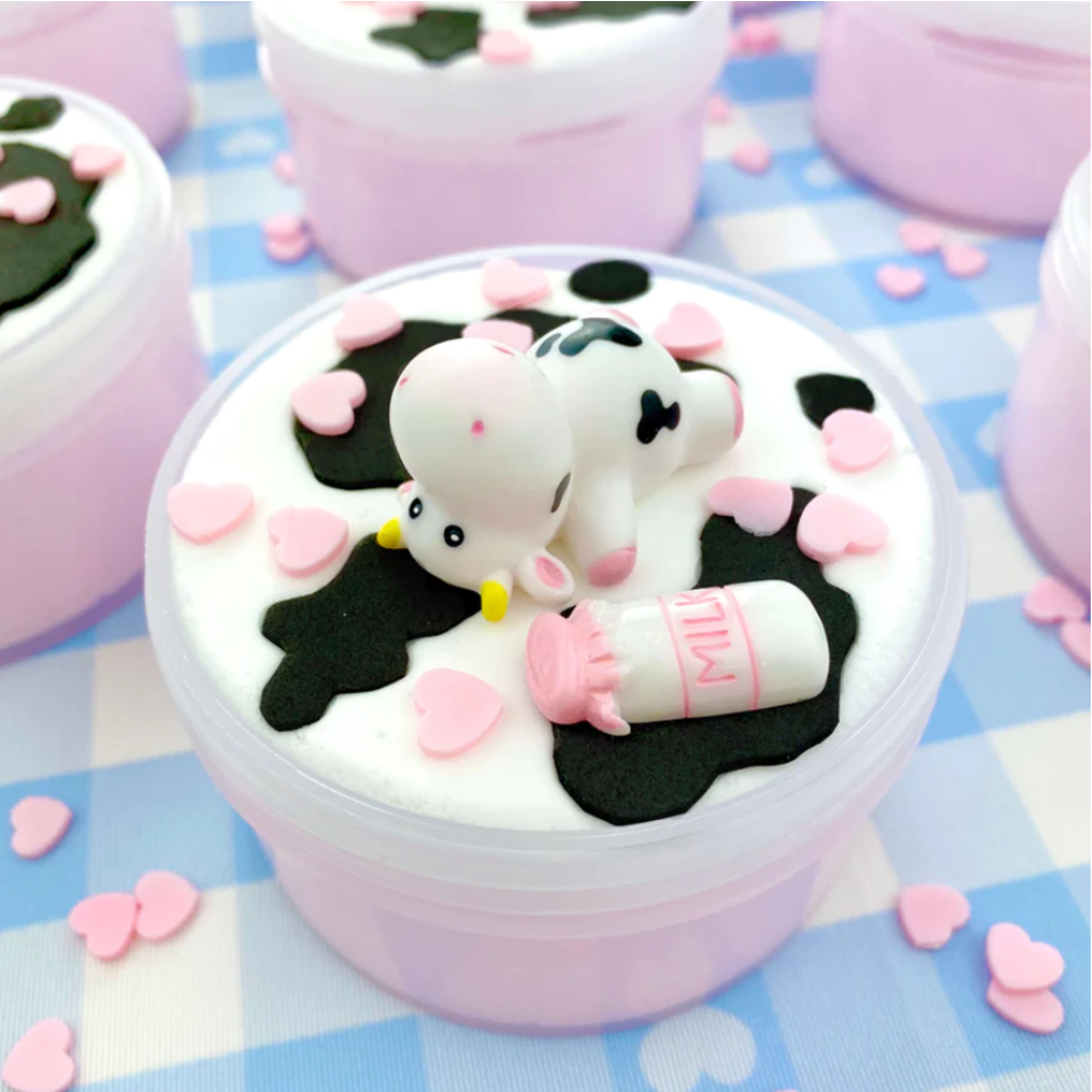 KAWAII SLIME COMPANY STRAW-DAIRY COW 2 SLIMES IN 1