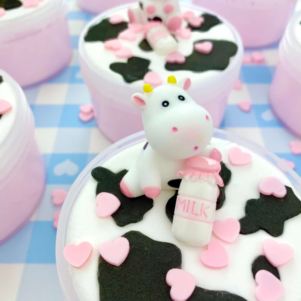 KAWAII SLIME COMPANY STRAW-DAIRY COW 2 SLIMES IN 1