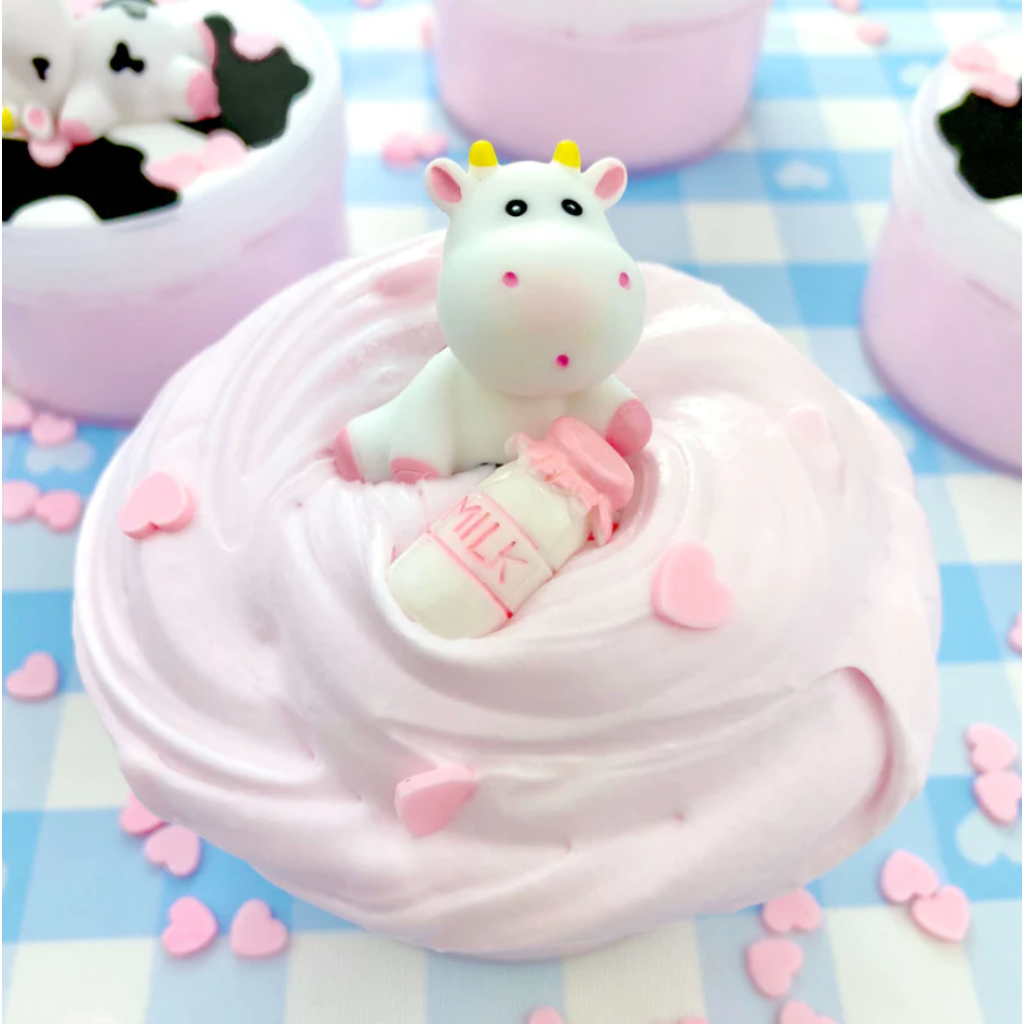 KAWAII SLIME COMPANY STRAW-DAIRY COW 2 SLIMES IN 1