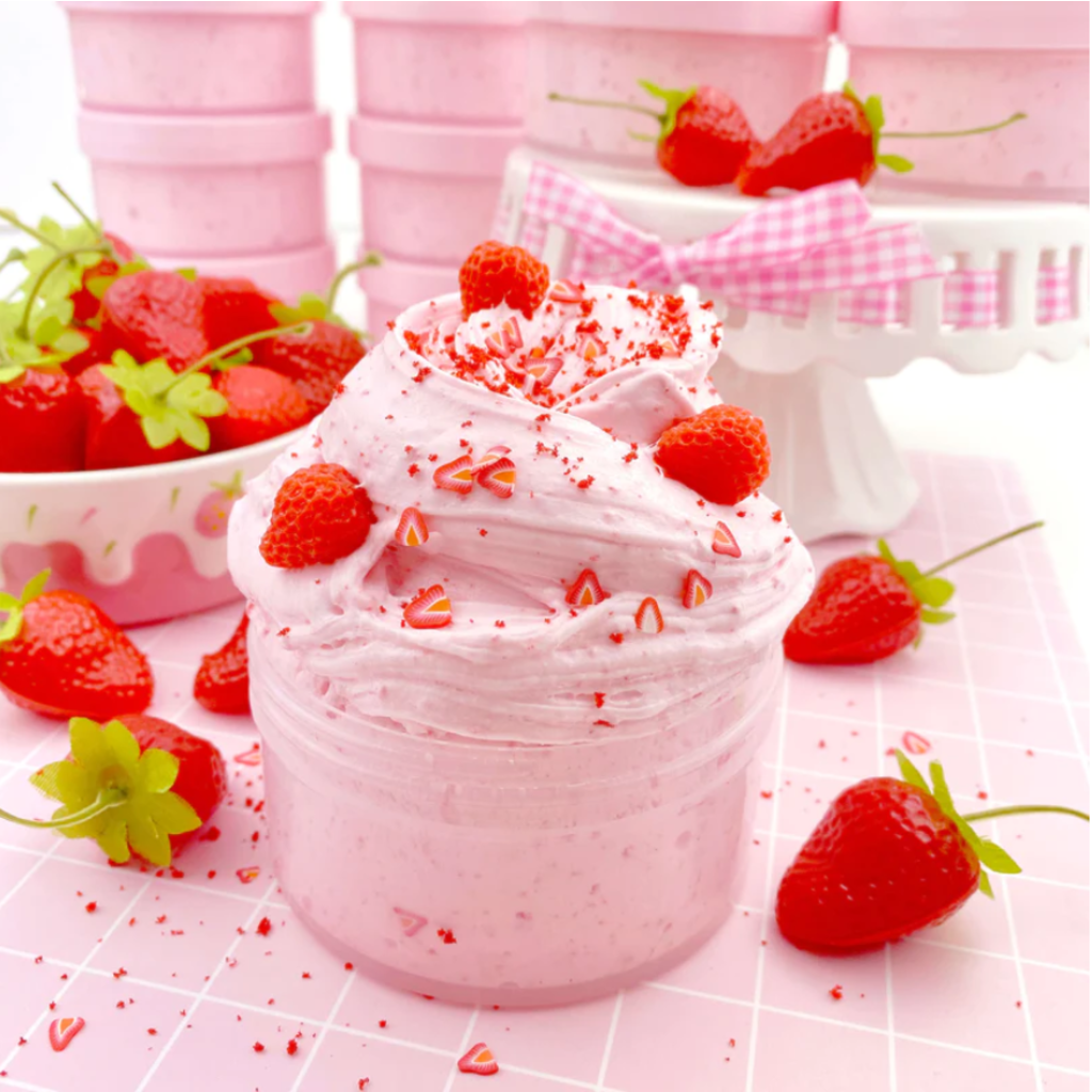 KAWAII SLIME COMPANY STRAWBERRY MOUSSE FLUFFY BUTTER SLIME