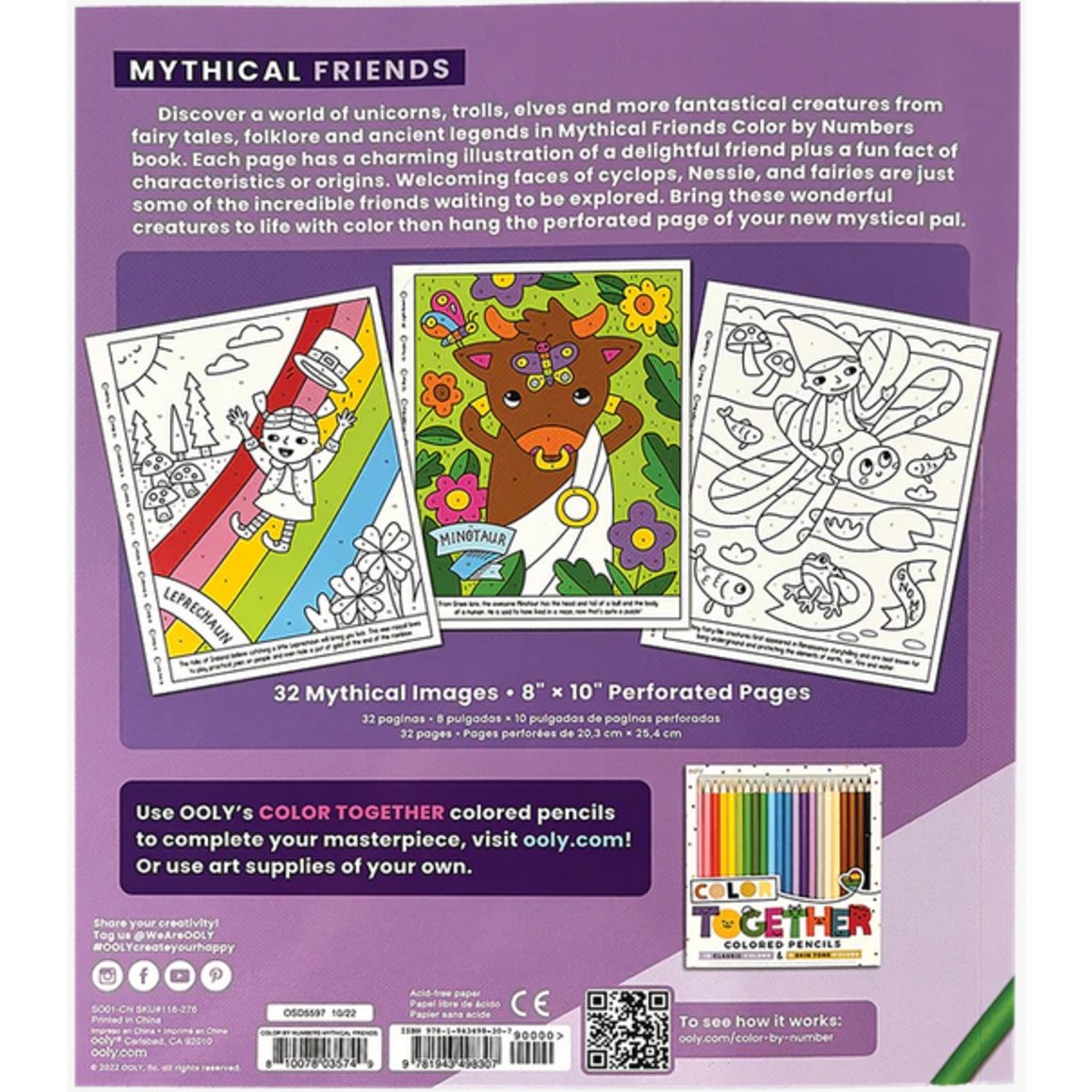OOLY COLOR BY NUMBERS MYTHICAL FRIENDS**