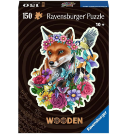 RAVENSBURGER USA COLORFUL FOX SHAPED WOODEN 150 PC PUZZLE*