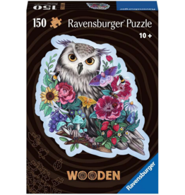 RAVENSBURGER USA MYSTERIOUS OWL SHAPED WOODEN 150 PC PUZZLE*