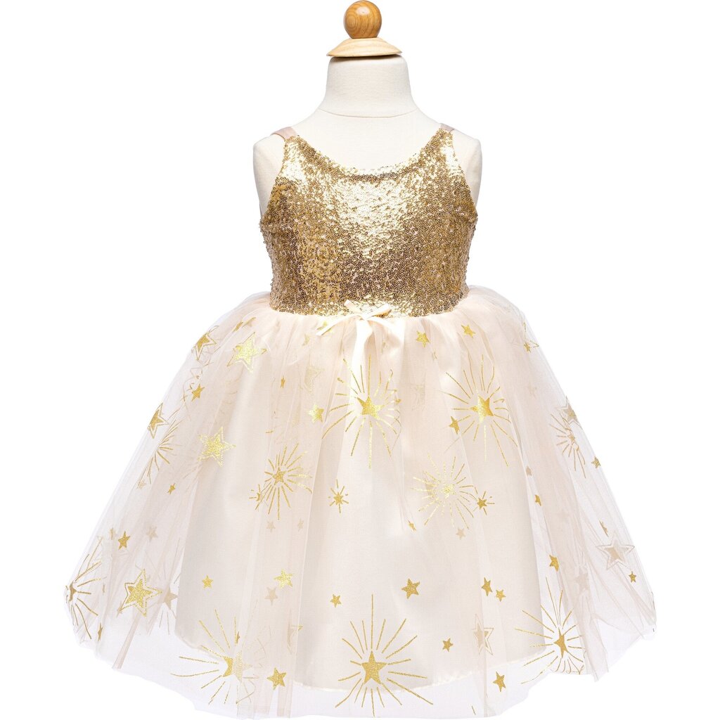 CREATIVE EDUCATION GLAM PARTY GOLD DRESS SIZE 3/4**