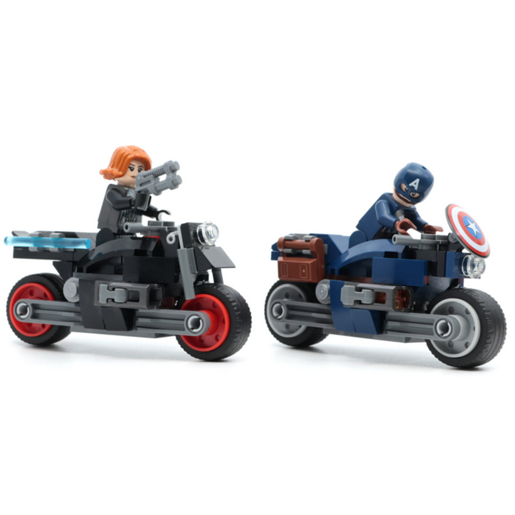 LEGO Marvel Black Widow & Captain America Motorcycles 76260 Buildable  Marvel Toy for Kids Ages 6-8, Marvel Playset Based on the Avengers Age of  Ultron