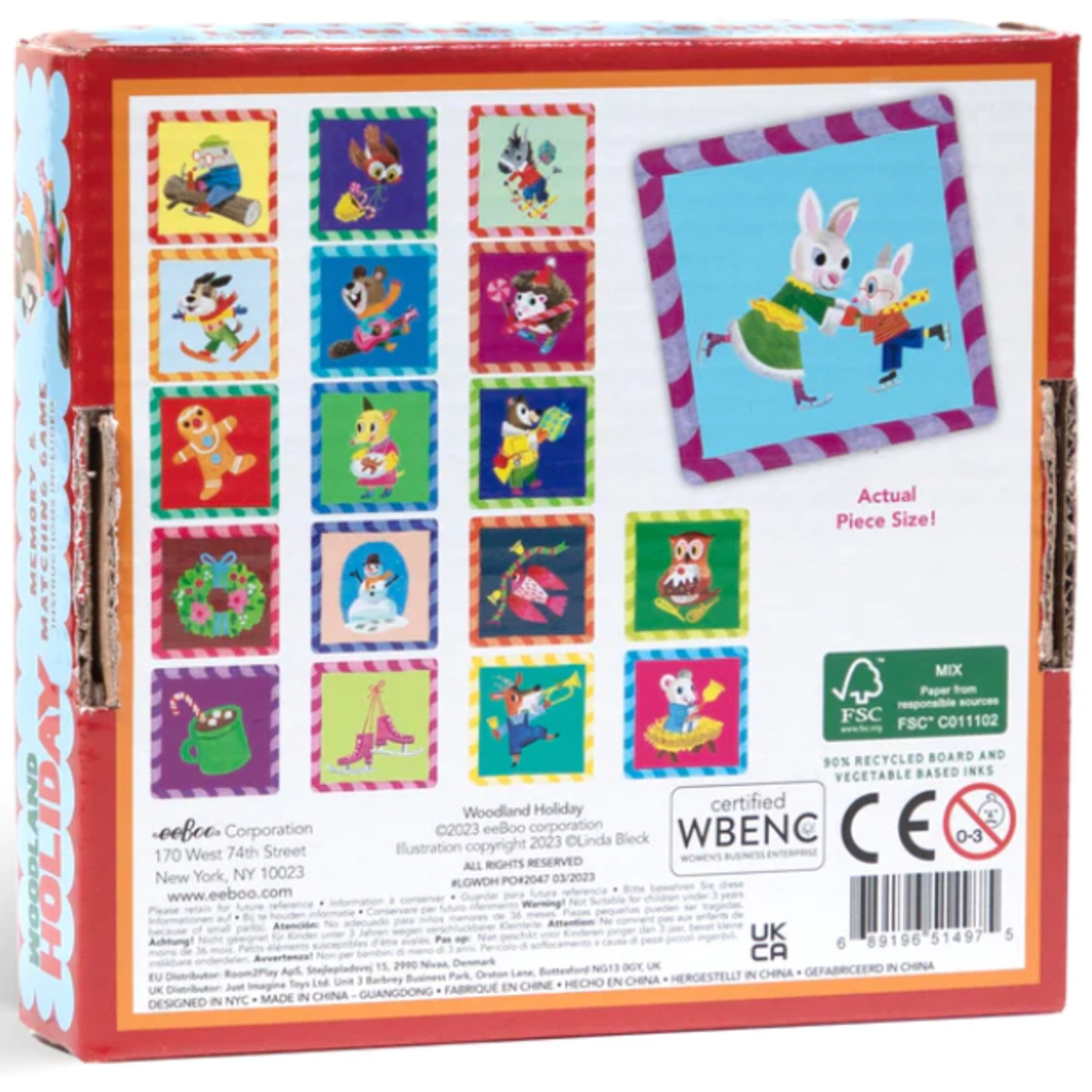 EEBOO WOODLAND HOLIDAY MEMORY & MATCHING GAME