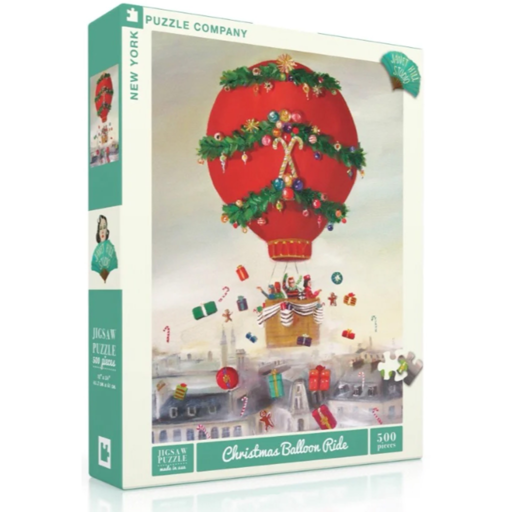 NEW YORK PUZZLE CO CHRISTMAS BALLOON RIDE 500 PC PUZZLE